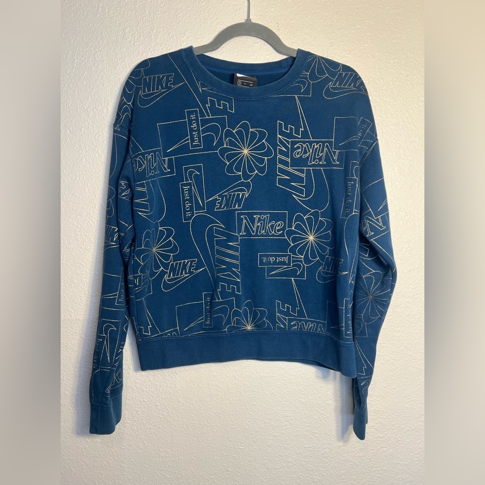 Nike metallic allover print sweatshirt size small